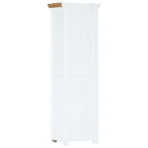 vidaXL Highboard White and Brown 40x30x128 cm Solid Mango Wood