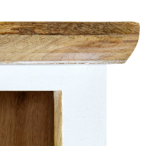 vidaXL Highboard White and Brown 40x30x128 cm Solid Mango Wood