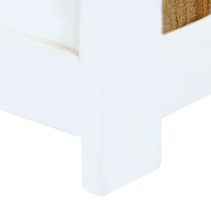 vidaXL Highboard White and Brown 40x30x128 cm Solid Mango Wood