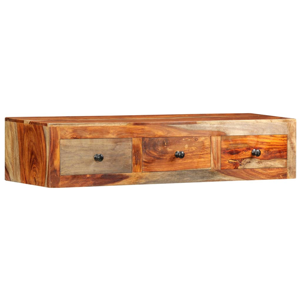 vidaXL Wall-Mounted Console Table 100x25x20 cm Solid Acacia Wood