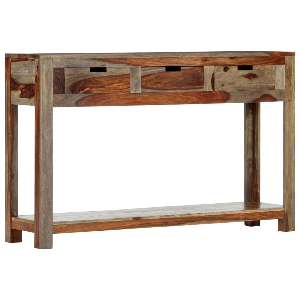 vidaXL Console Table with 3 Drawers 120x30x75 cm Solid Acacia Wood