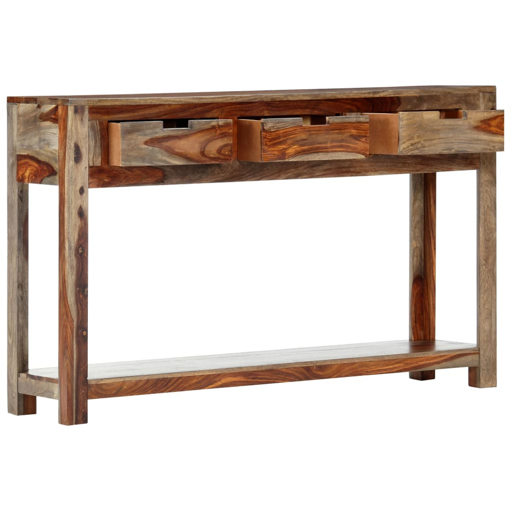 vidaXL Console Table with 3 Drawers 120x30x75 cm Solid Acacia Wood
