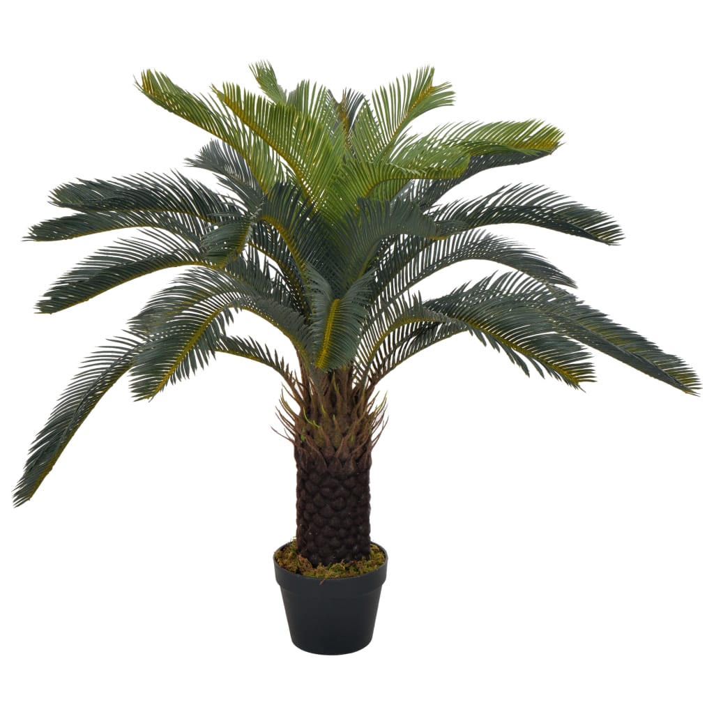 vidaXL Artificial Cycas Palm Plant with Pot Green 90 cm