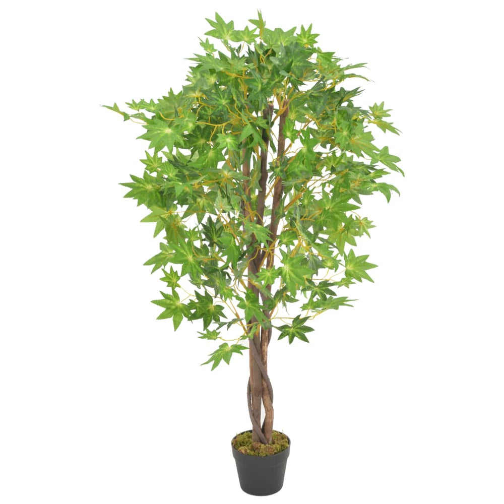 vidaXL Artificial Maple Tree with Pot Green 120 cm