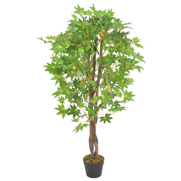 vidaXL Artificial Maple Tree with Pot Green 120 cm