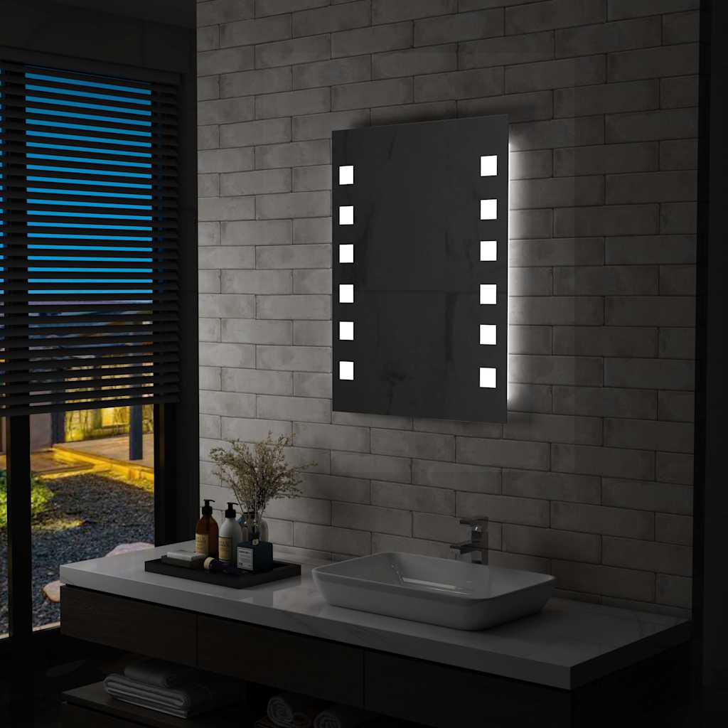 vidaXL LED Bathroom Wall Mirror 60x80 cm
