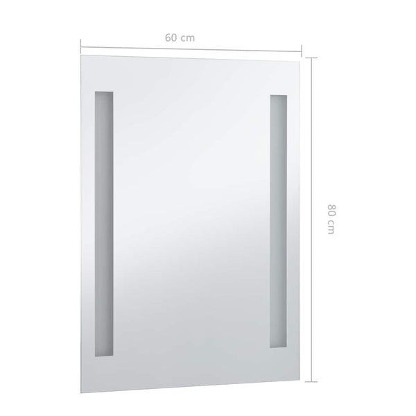 vidaXL LED Bathroom Wall Mirror 60x80 cm