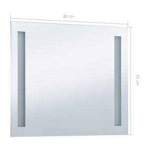 vidaXL Bathroom LED Wall Mirror 80x60 cm