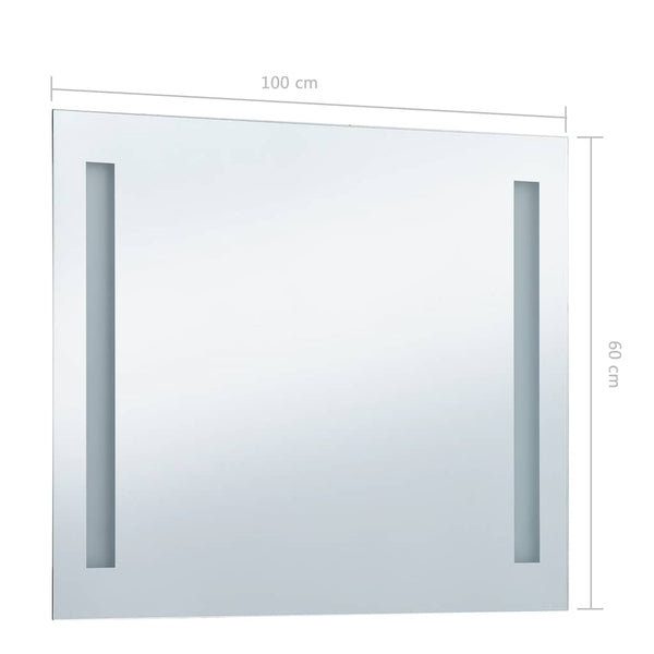 vidaXL Bathroom Wall Mirror with LEDs 100x60 cm