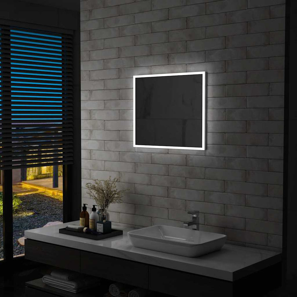 vidaXL Bathroom Wall Mirror with LEDs 60x50 cm