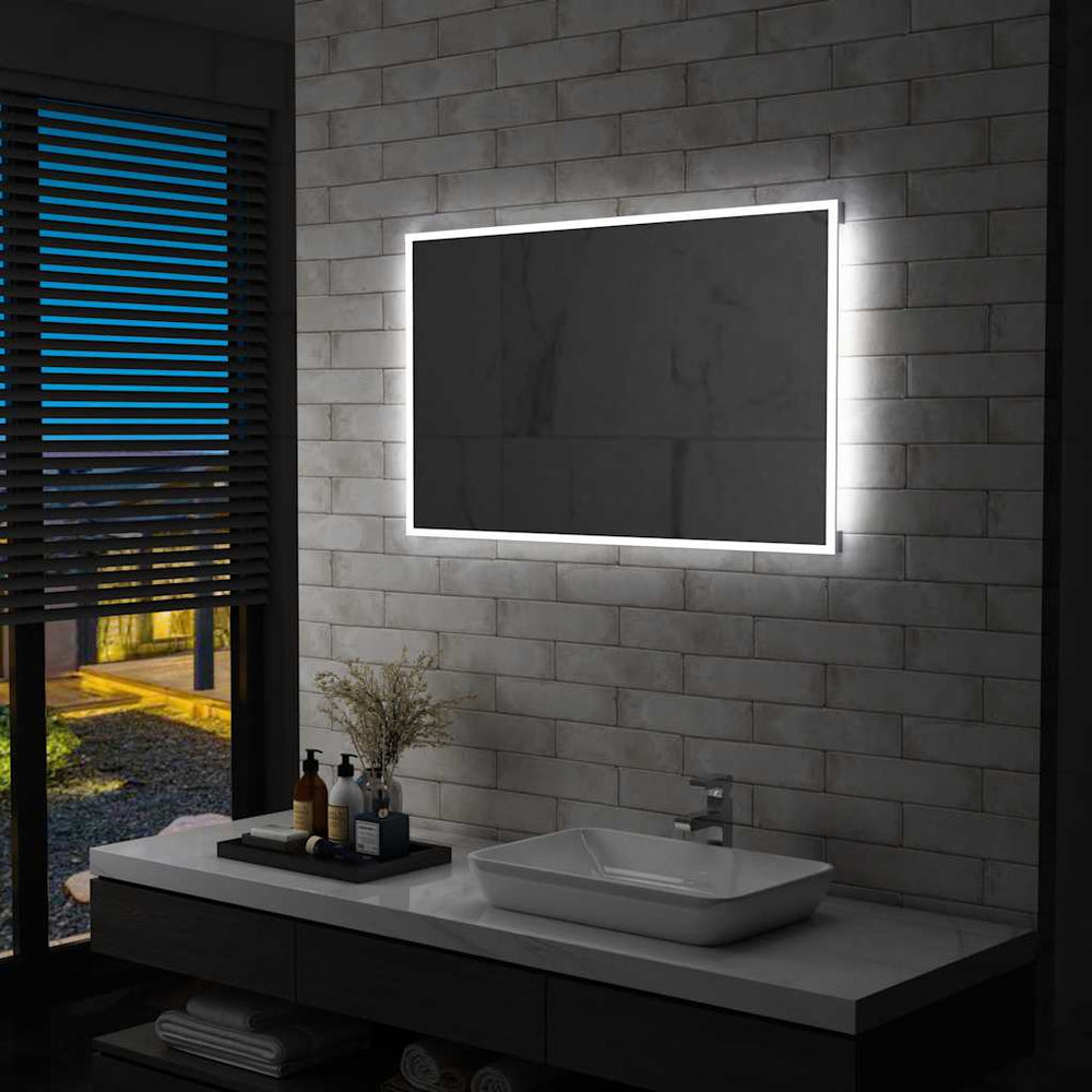 vidaXL Bathroom Wall Mirror with LEDs 100x60 cm
