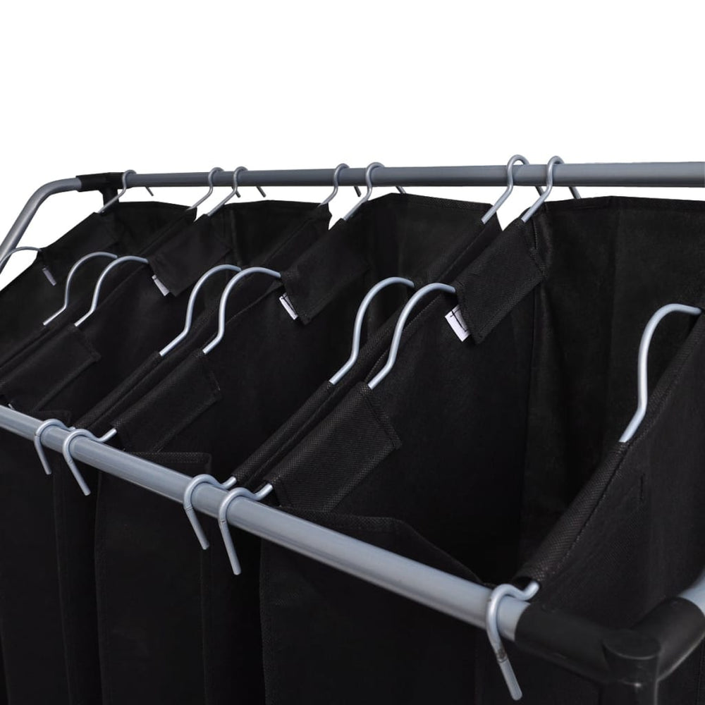 vidaXL Laundry Baskets with Bags 2 pcs Black and Grey