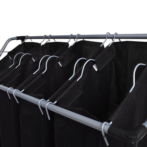vidaXL Laundry Baskets with Bags 2 pcs Black and Grey