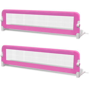 vidaXL Toddler Bed Rail 2 pcs Pink 150 x 42 cm