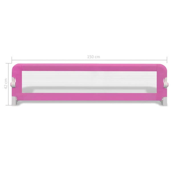 vidaXL Toddler Bed Rail 2 pcs Pink 150 x 42 cm