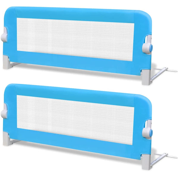 vidaXL Toddler Bed Rail 2 pcs. Blue 102x42 cm