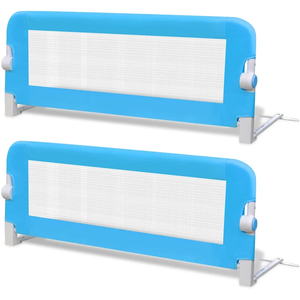 vidaXL Toddler Bed Rail 2 pcs. Blue 102x42 cm