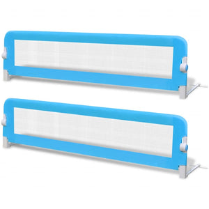 vidaXL Toddler Bed Rail 2 pcs Blue 150 x 42 cm