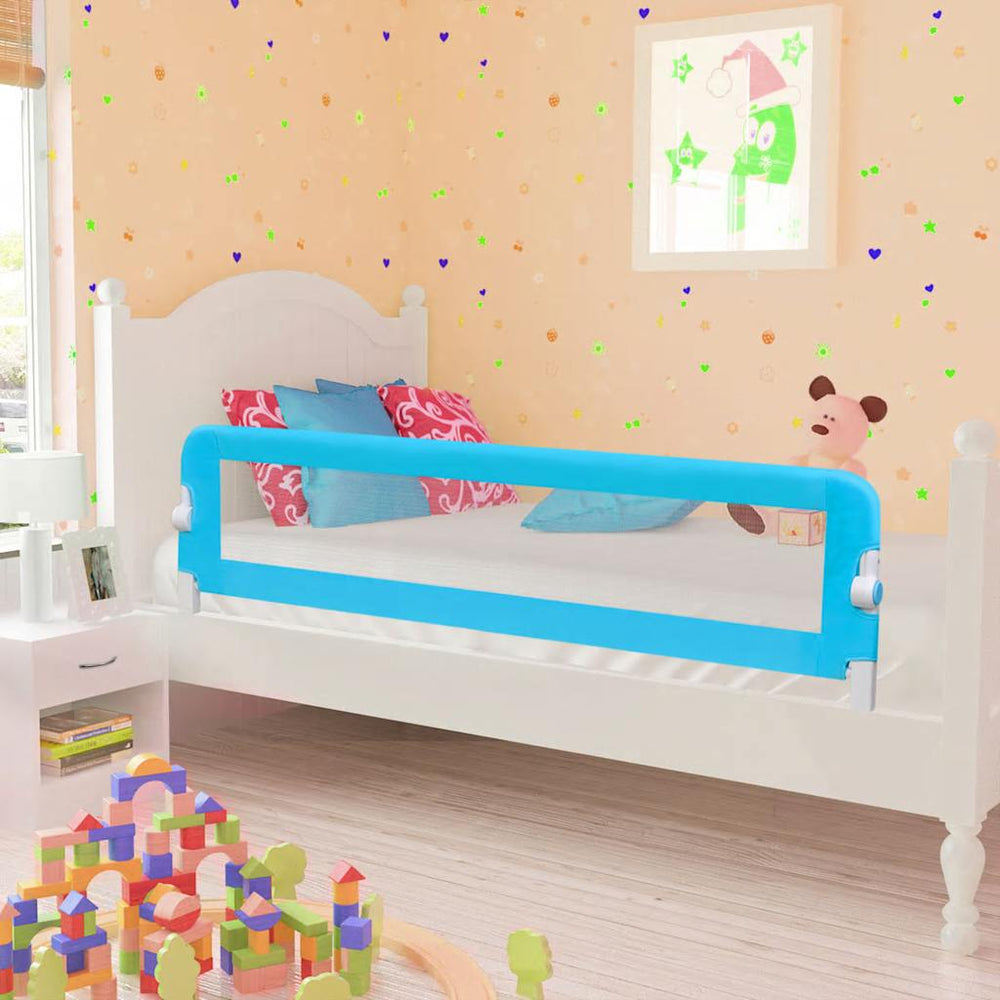vidaXL Toddler Bed Rail 2 pcs Blue 150 x 42 cm