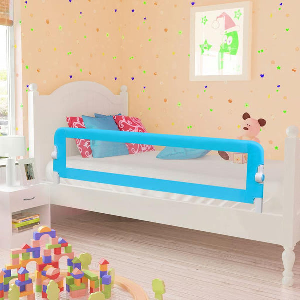 vidaXL Toddler Bed Rail 2 pcs Blue 150 x 42 cm