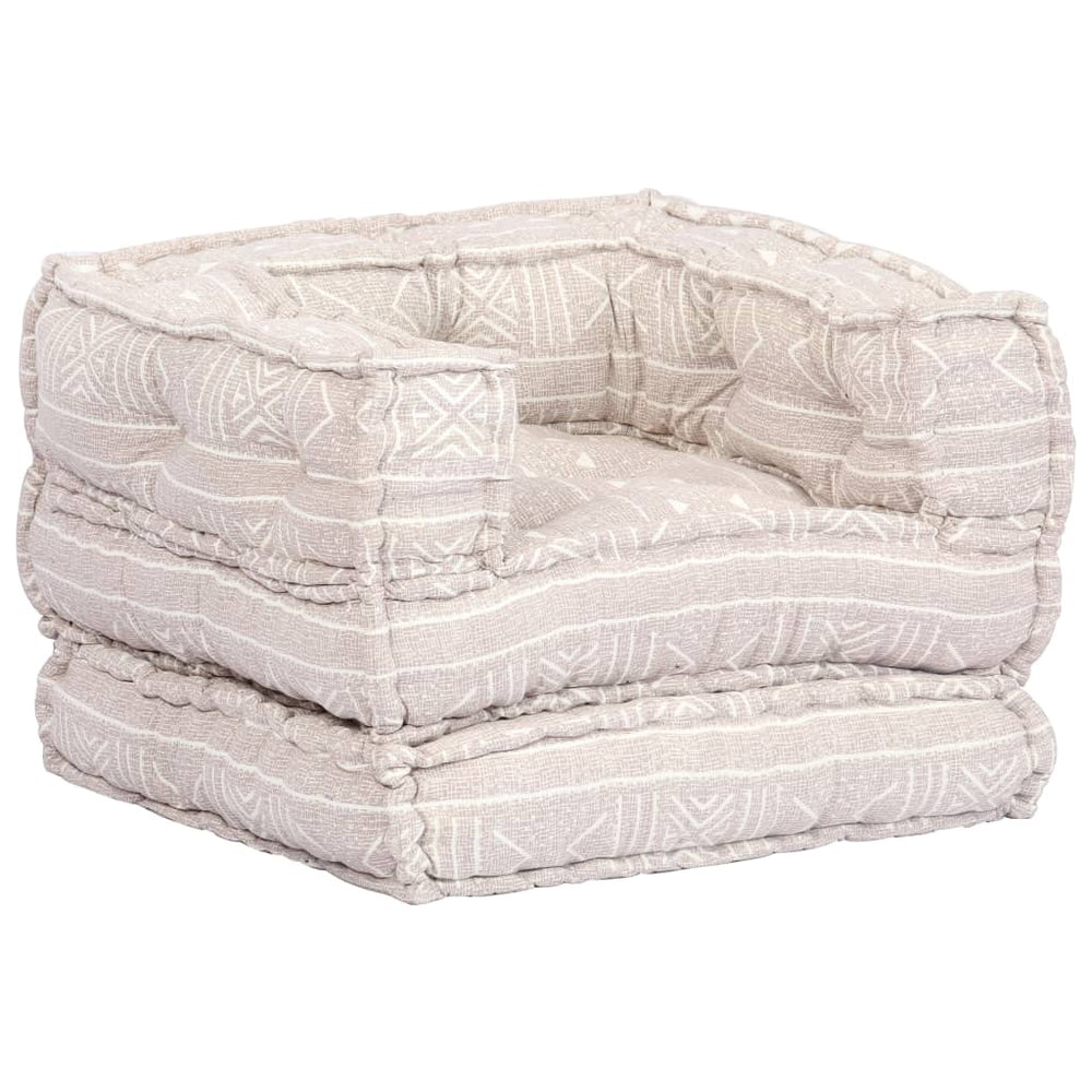 vidaXL 1-Seater Modular Ottoman Beige Fabric