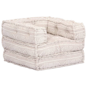 vidaXL 1-Seater Modular Ottoman Beige Fabric