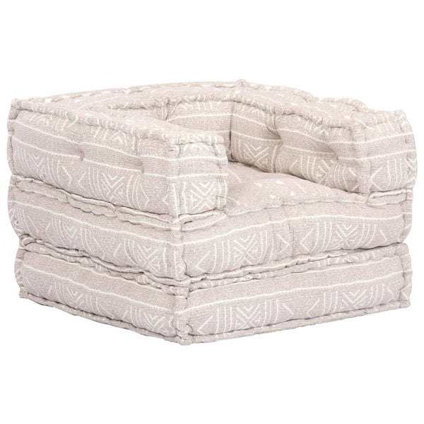 vidaXL 1-Seater Modular Ottoman Beige Fabric