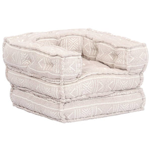 vidaXL 1-Seater Modular Ottoman Beige Fabric