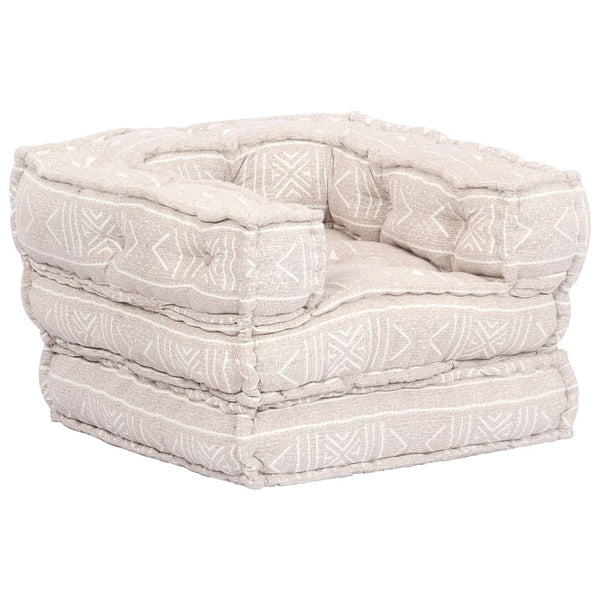 vidaXL 1-Seater Modular Ottoman Beige Fabric