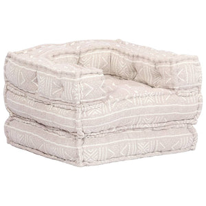 vidaXL 1-Seater Modular Ottoman Beige Fabric