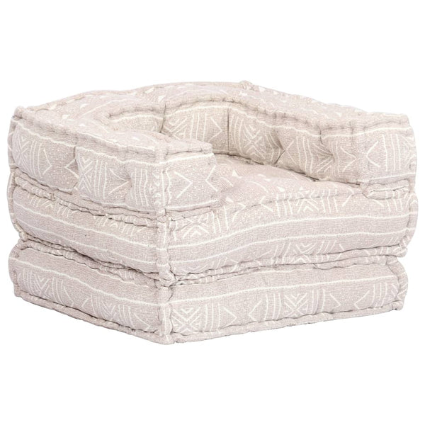 vidaXL 1-Seater Modular Ottoman Beige Fabric