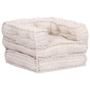 vidaXL 1-Seater Modular Ottoman Beige Fabric