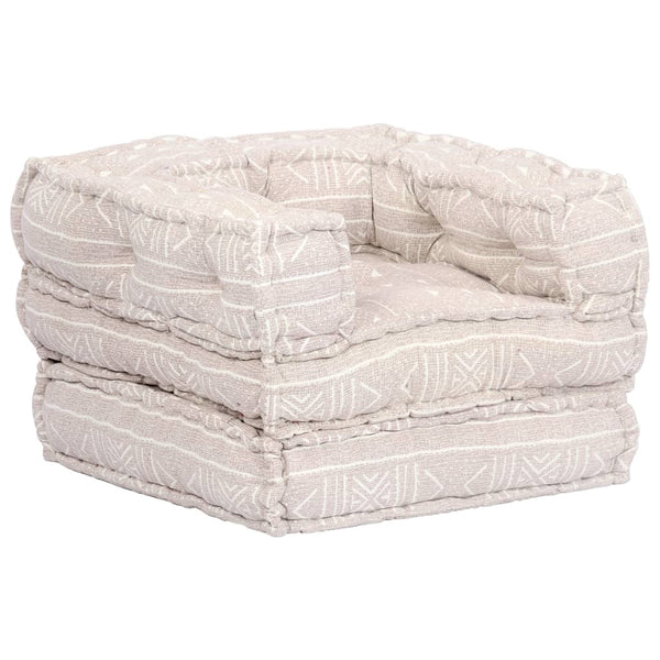 vidaXL 1-Seater Modular Ottoman Beige Fabric