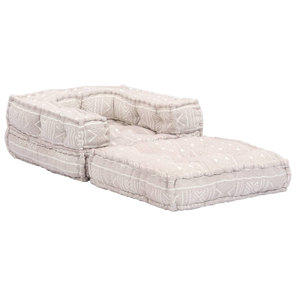 vidaXL 1-Seater Modular Ottoman Beige Fabric