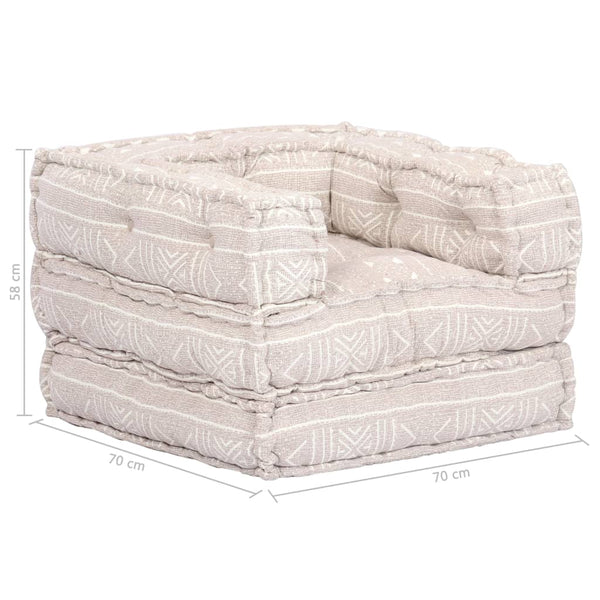 vidaXL 1-Seater Modular Ottoman Beige Fabric