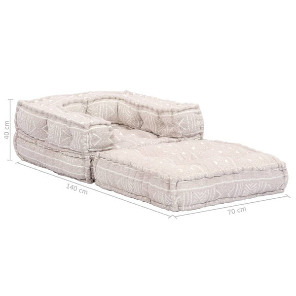 vidaXL 1-Seater Modular Ottoman Beige Fabric