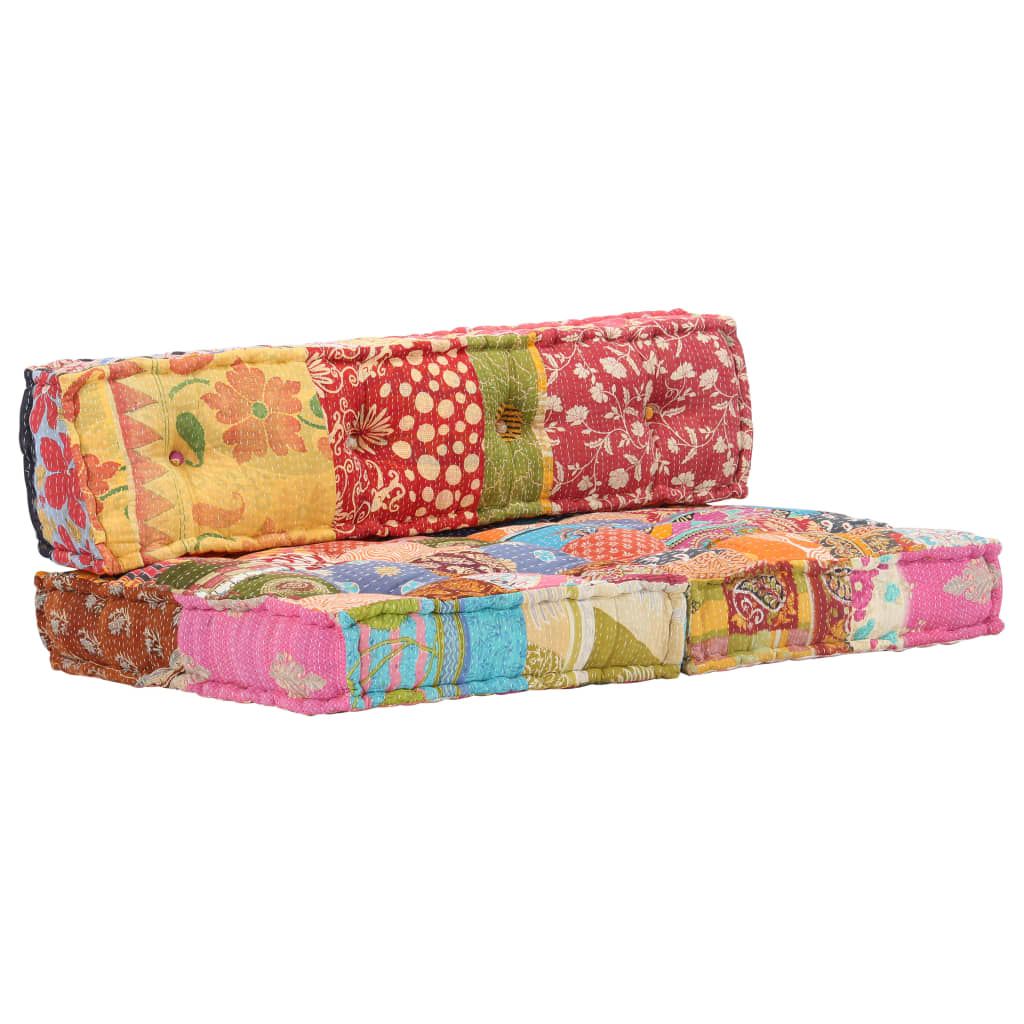 vidaXL Patchwork Fabric Pouf