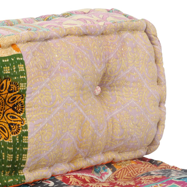 vidaXL Patchwork Fabric Pouf