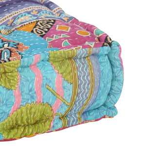 vidaXL Patchwork Fabric Pouf