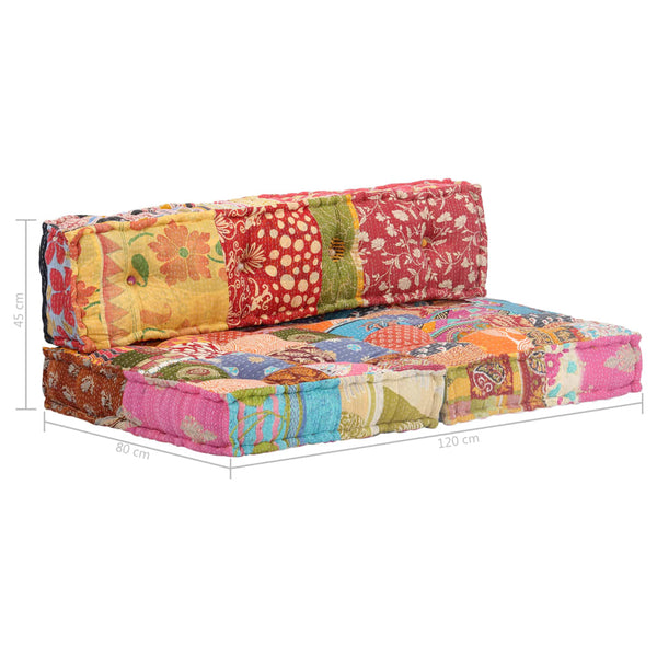 vidaXL Patchwork Fabric Pouf