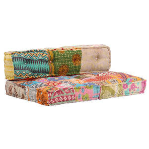 vidaXL Patchwork Fabric Pouf