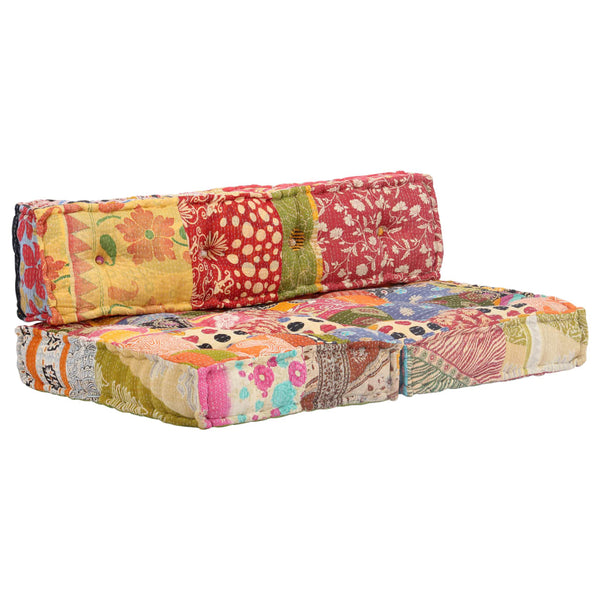 vidaXL Patchwork Fabric Pouf