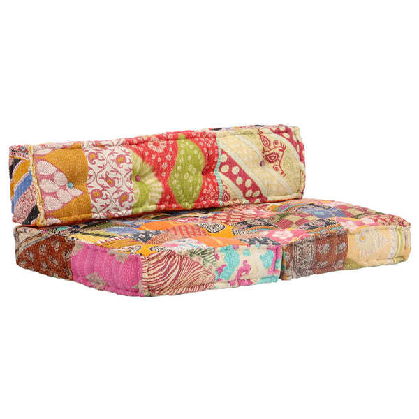 vidaXL Patchwork Fabric Pouf