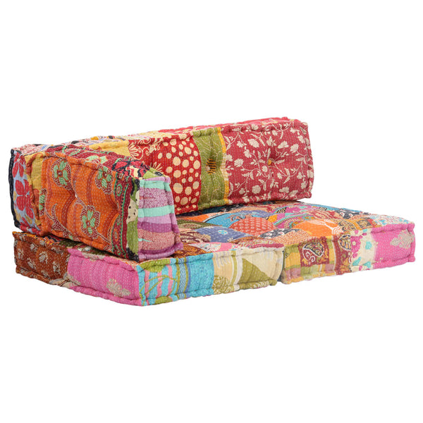 vidaXL Patchwork Fabric Pouf