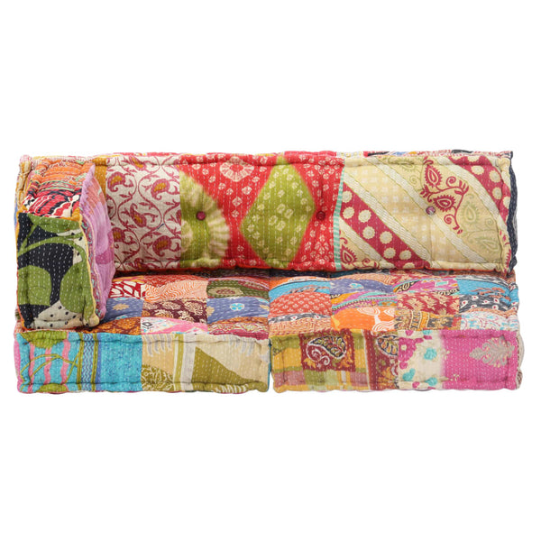 vidaXL Patchwork Fabric Pouf