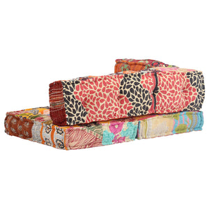 vidaXL Patchwork Fabric Pouf