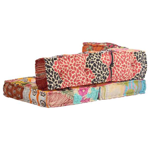 vidaXL Patchwork Fabric Pouf