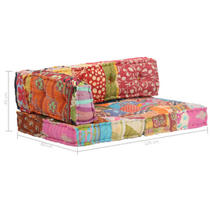 vidaXL Patchwork Fabric Pouf