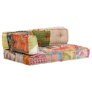 vidaXL Patchwork Fabric Pouf