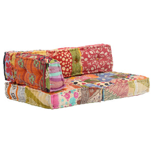 vidaXL Patchwork Fabric Pouf